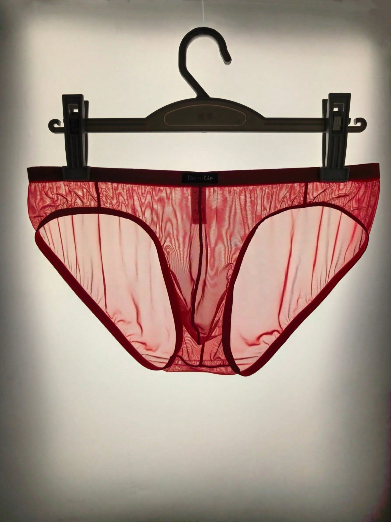 Sheer Mesh Low Waist Full Coverage Briefs For Men