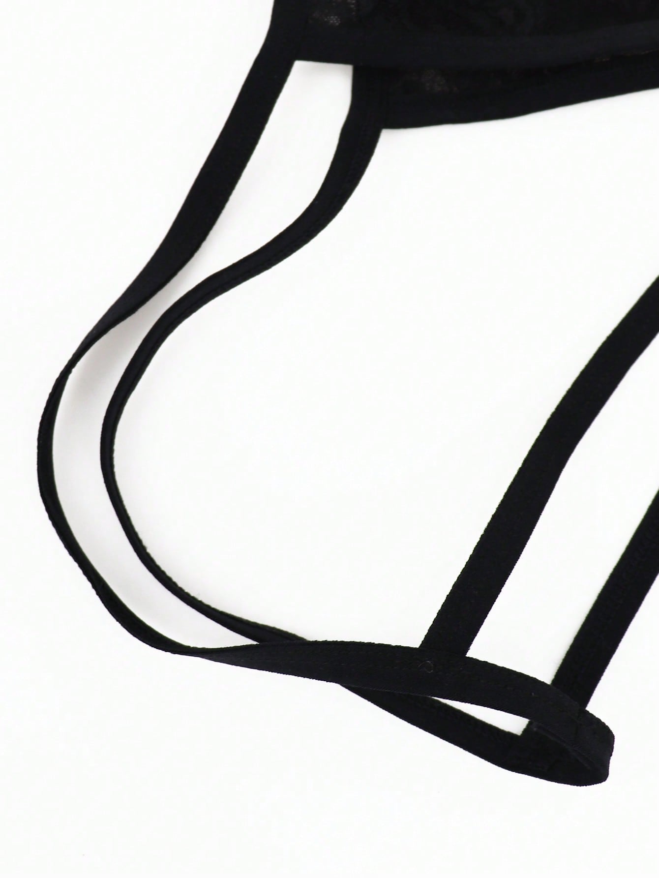 Men’s Black Mesh Short with Lace Trim, Lightweight Fabric, Simple Design