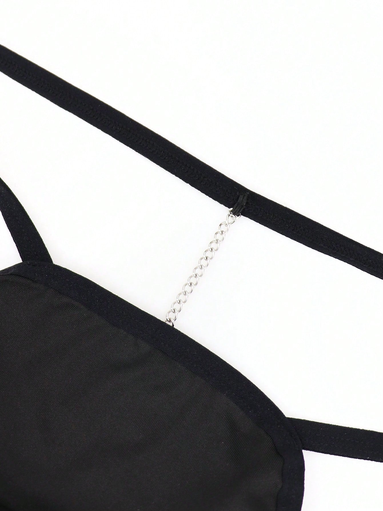 Men's Solid Black Fabric Thong Underwear