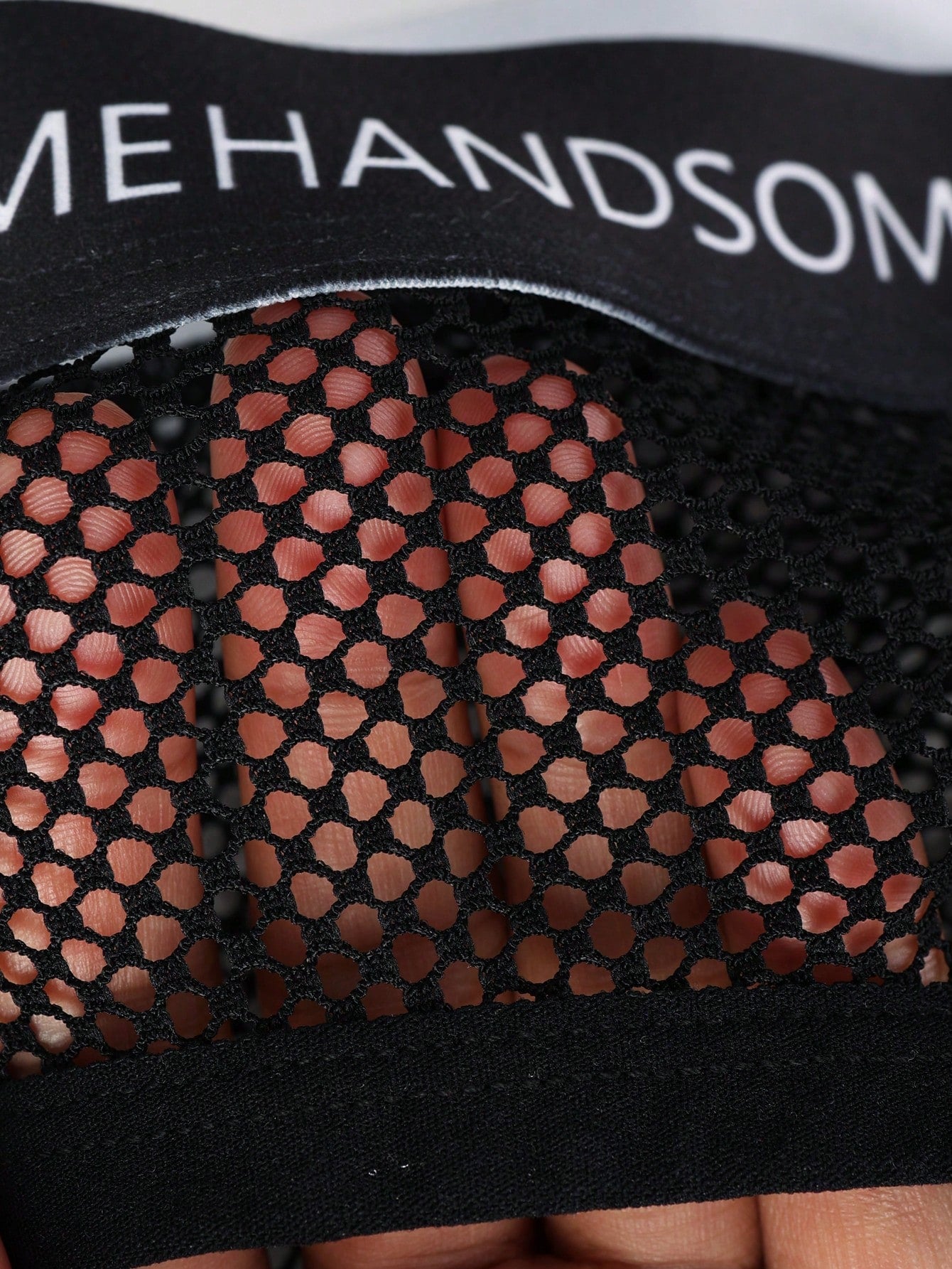 Men's Mesh Contrast Letter Elastic Band Underwear