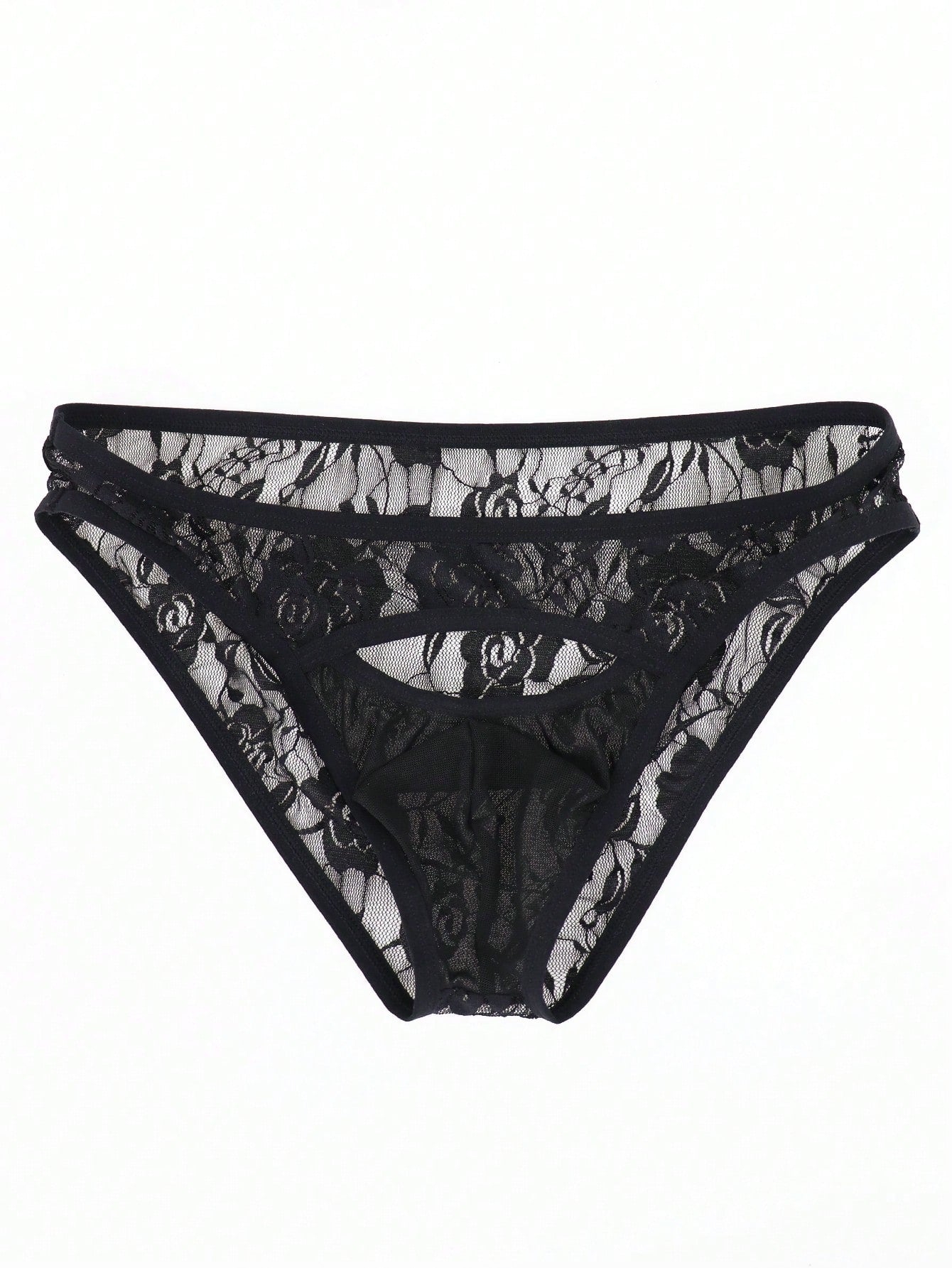 Men’s Black Mesh Fabric Short With Pattern Detail, Lightweight Structure, For General Wear