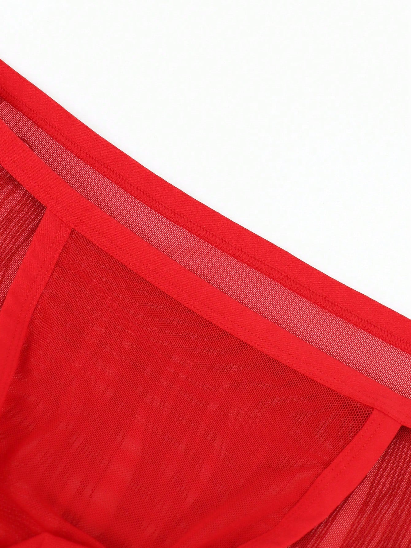 Men’s Red Mesh Short with Tassel Detail, Lightweight Material, Decorative Style