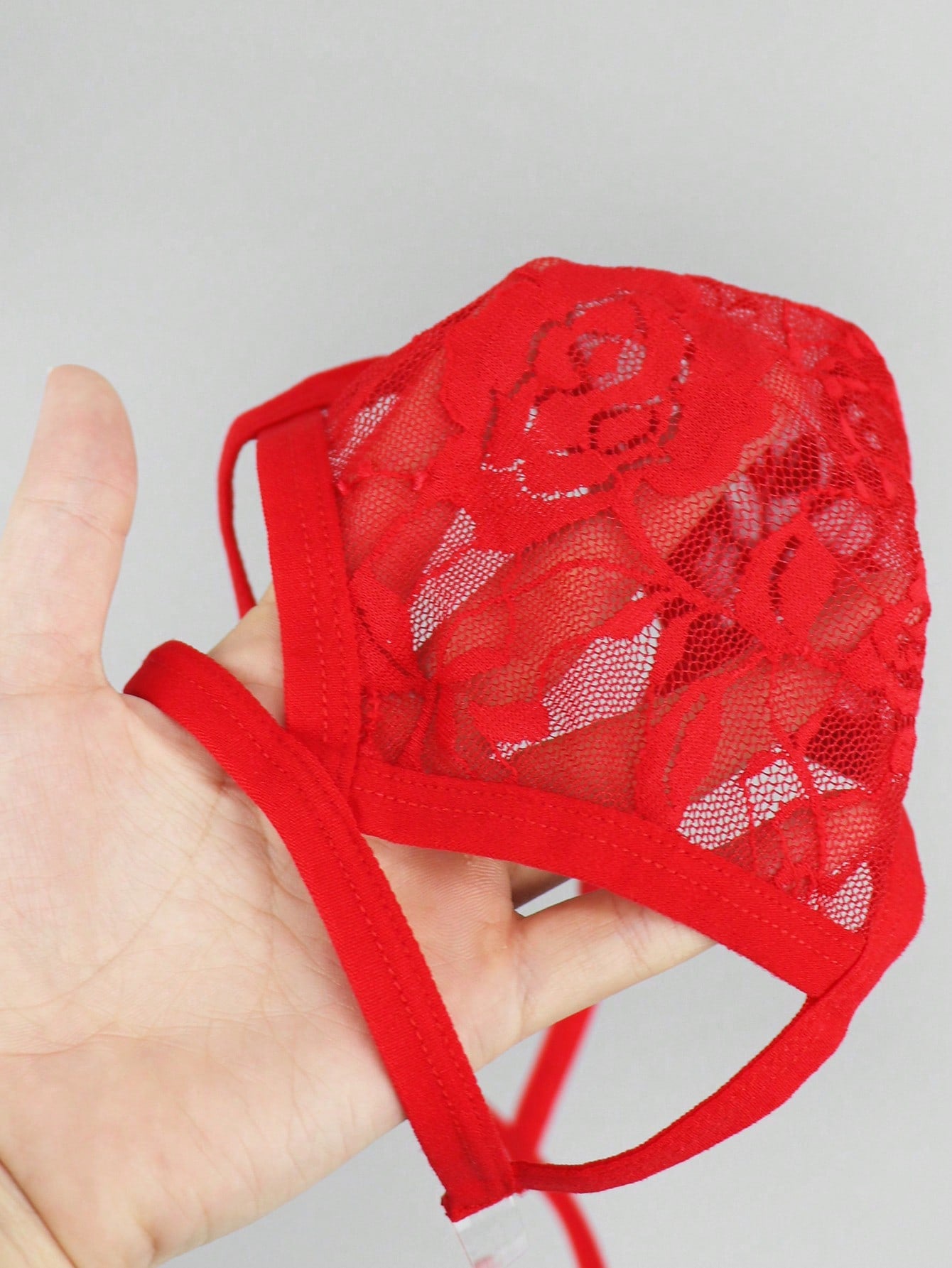 1pc Men's Red Lace Waist Briefs