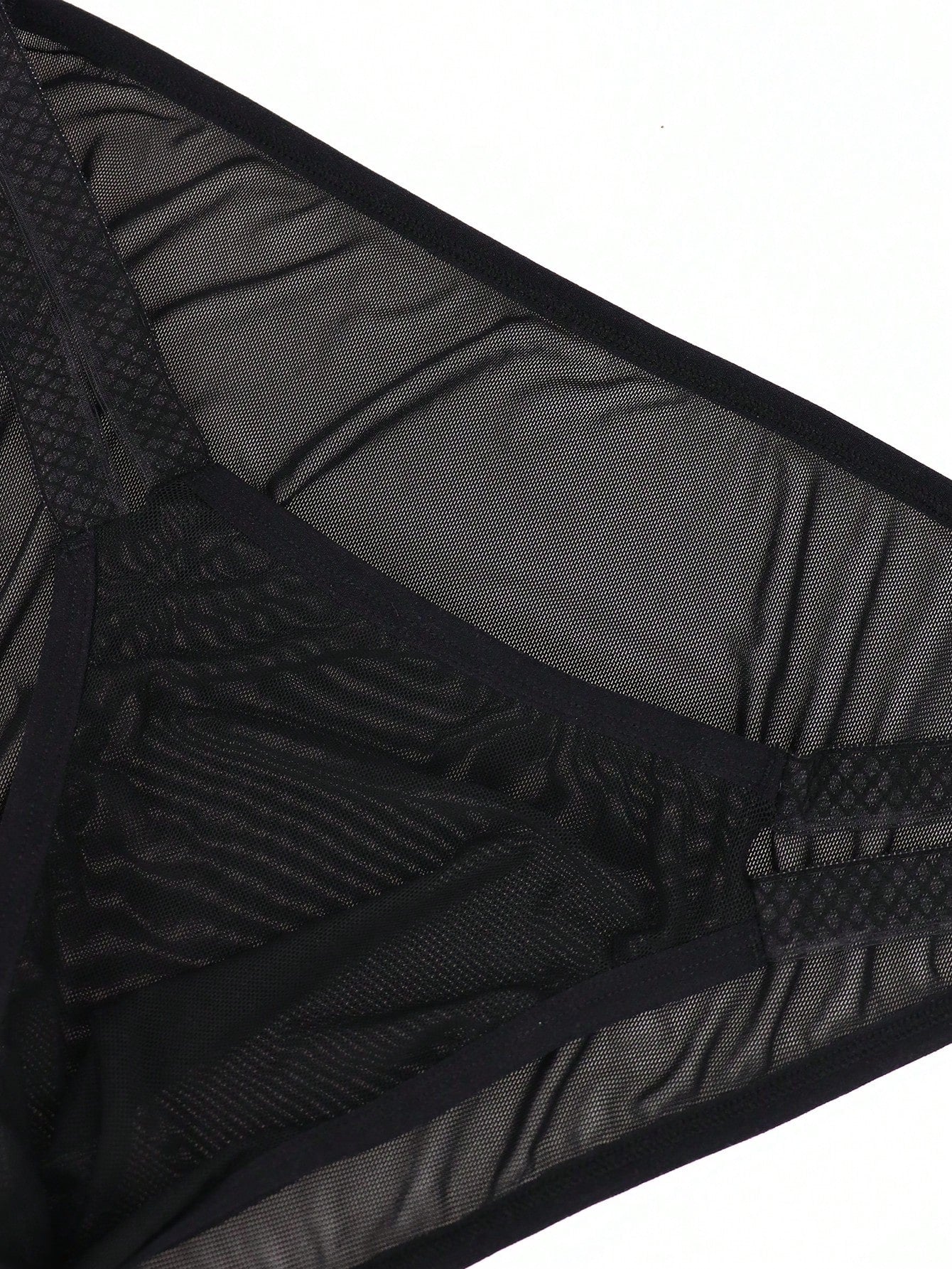 Men’s Mesh Short with Lace Trim, Mid-Rise Style, Soft Fabric, Easy to Wear