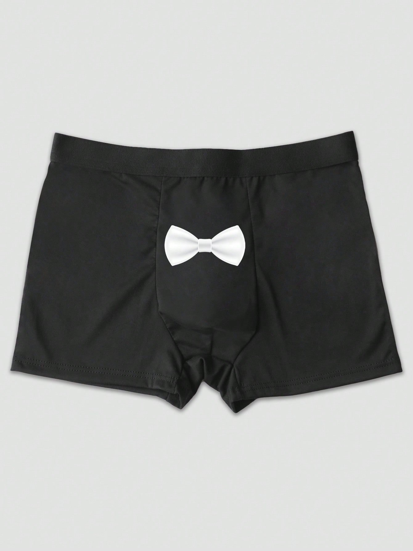 2pcs Men's Black Graphic Print Briefs