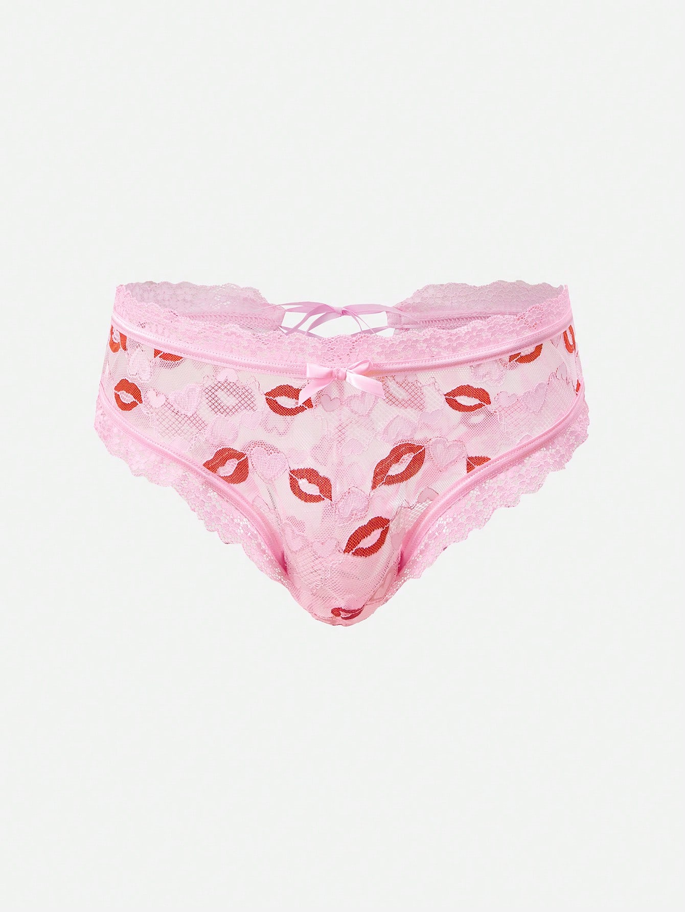 Men’s Printed Pattern Short With Lip Motif Detail For Daily Wear