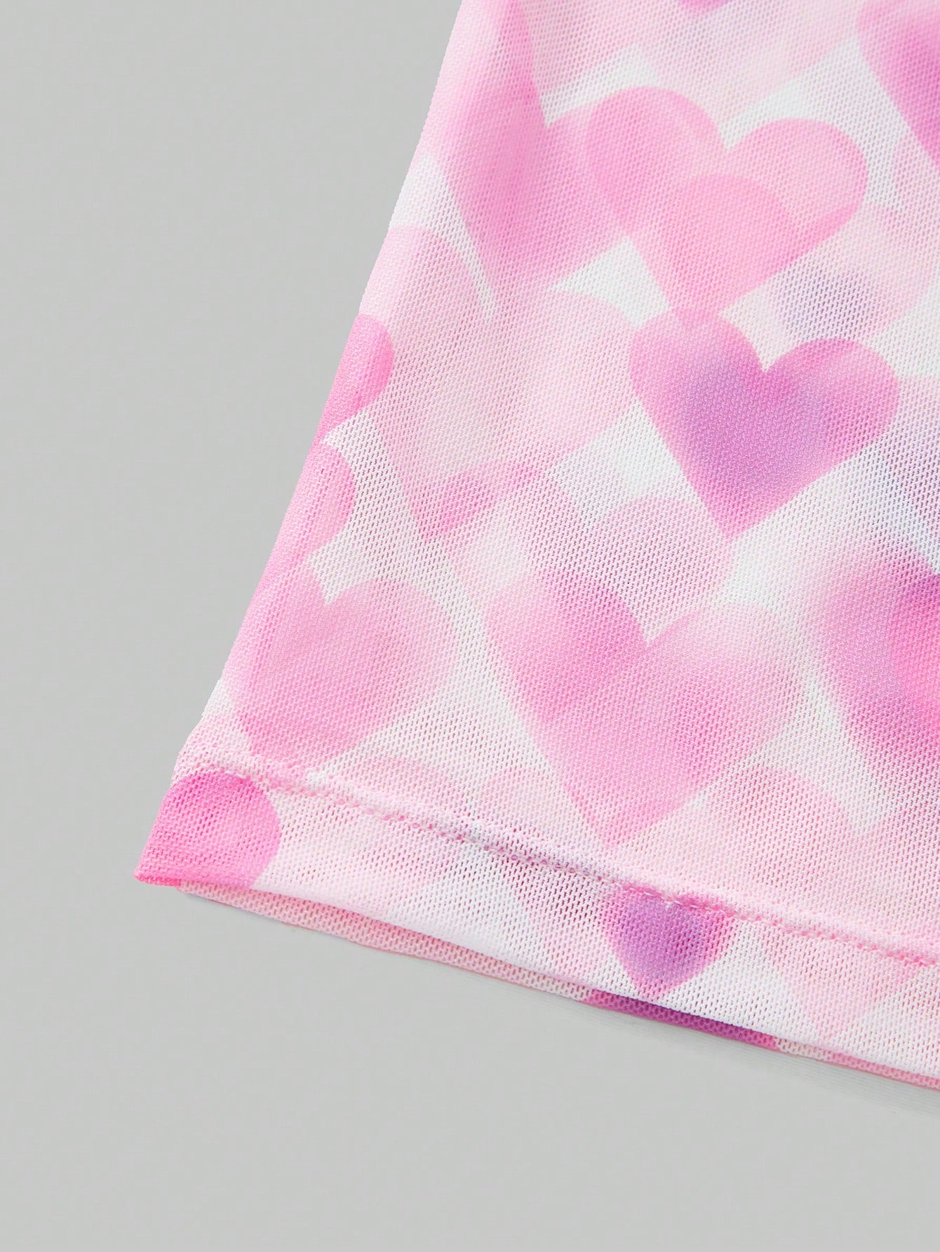 Men’s Short Sleeve Mesh Fabric Top With Allover Heart Print, Lightweight Design, For Casual Wear