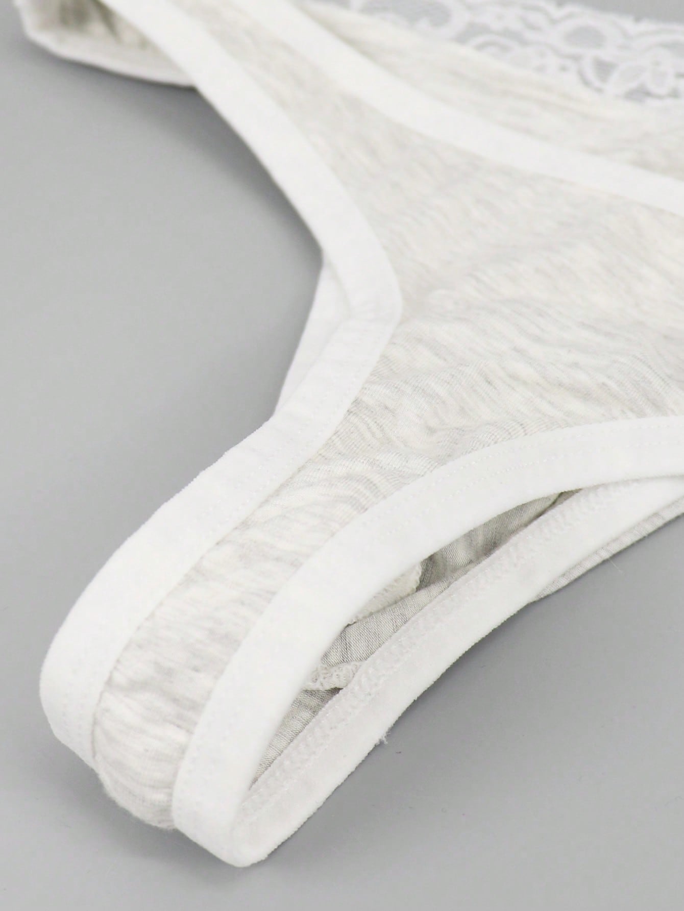 Men’s Lace Trim Short, Shadow Grey and White Color Options, Lightweight Fabric, Clean Design