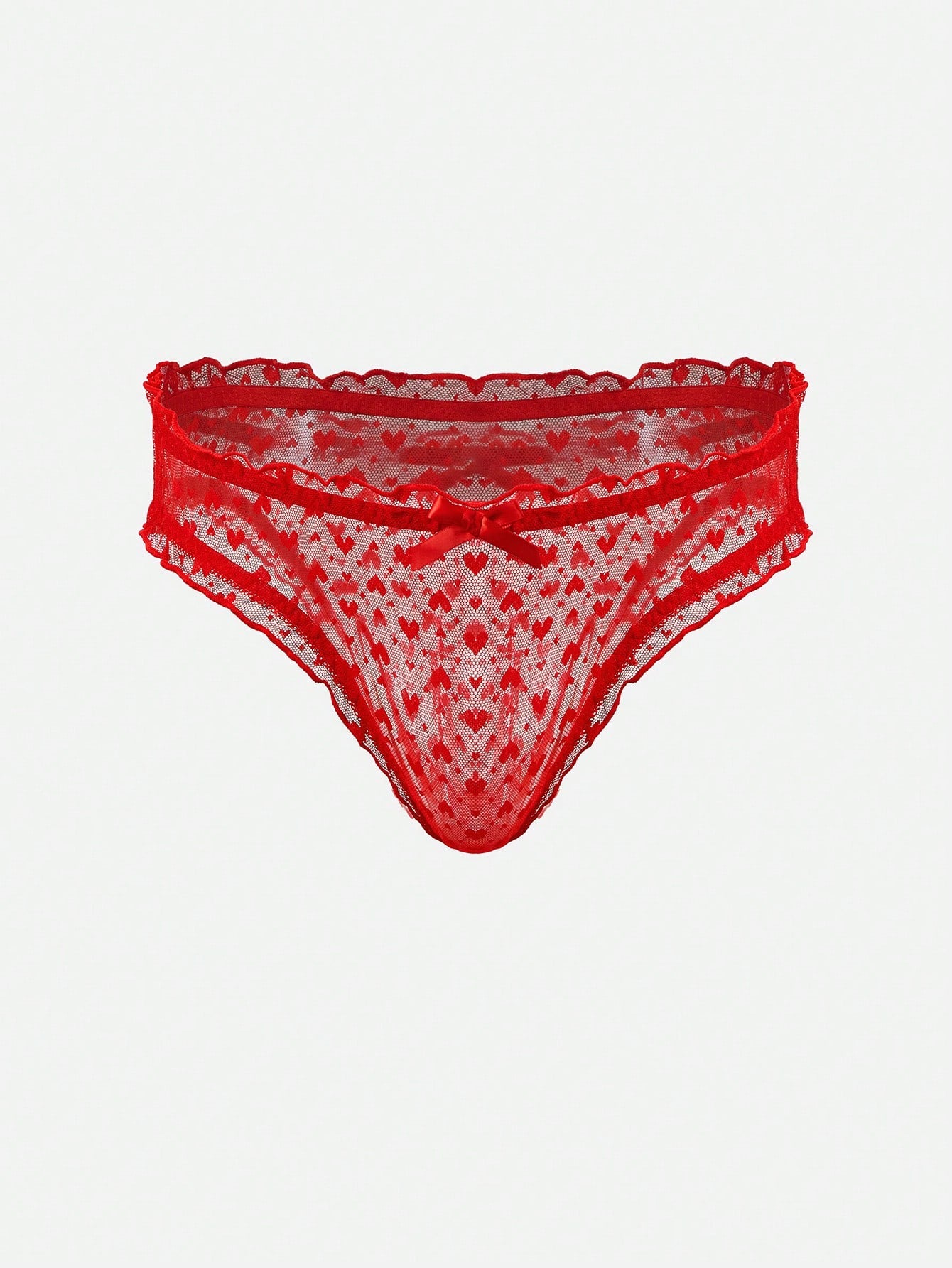 Men’s Short With Heart Pattern Mesh Fabric, Lightweight Design, For Casual Styling