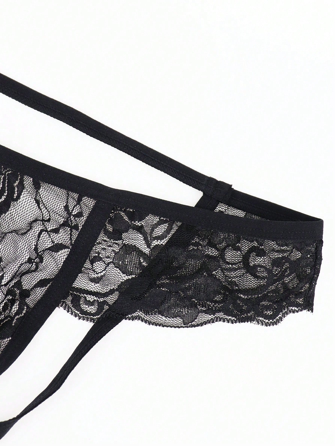 1pc Men’s Rose Lace Short, Lightweight Fabric, Simple Structure, Comfortable Fit