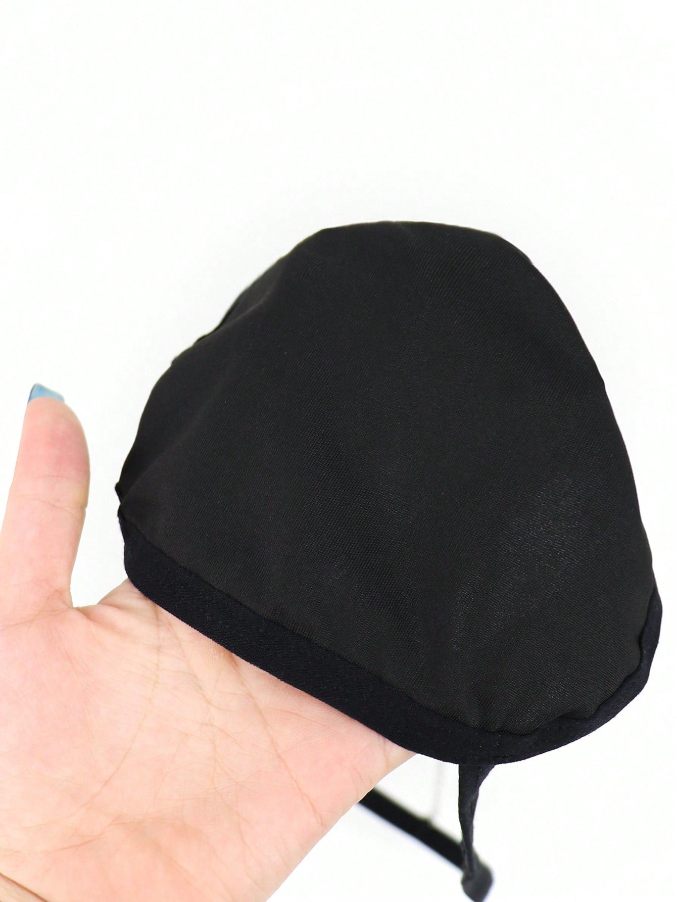 Men's Solid Black Fabric Thong Underwear