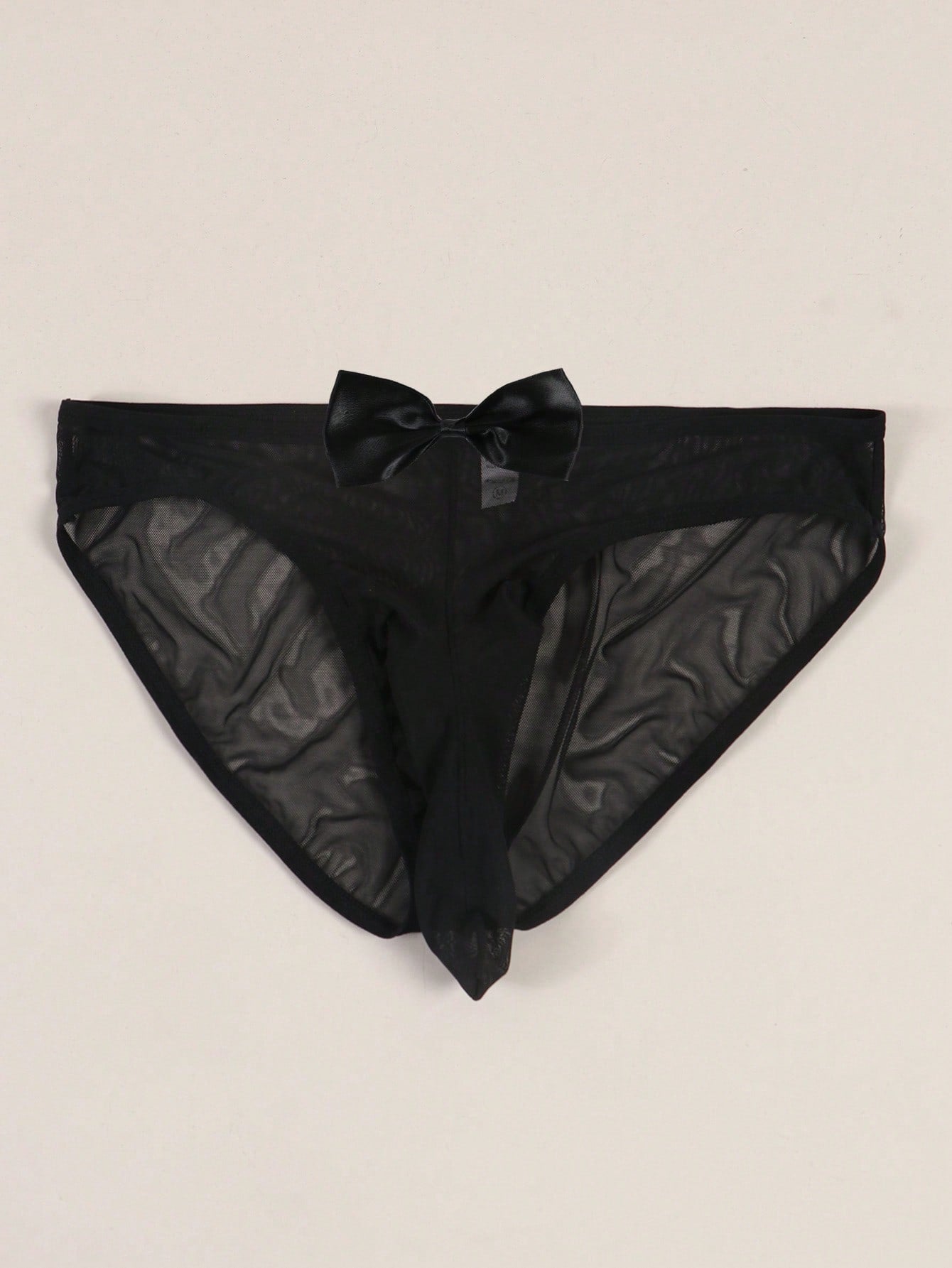 Solid Color Semi Transparent Mesh Triangle Briefs For Men