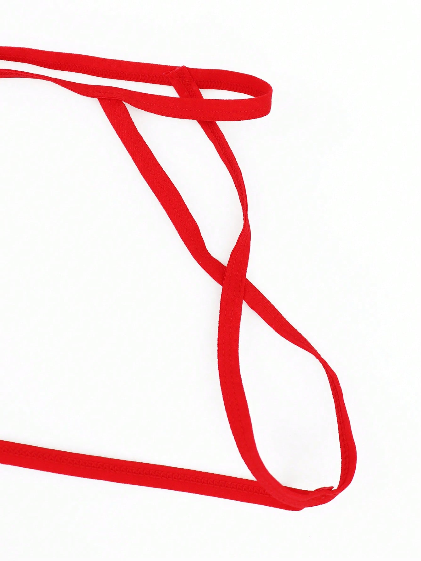 1pc Men’s Red Short with Decorative Trim Detail, Lightweight Material, Simple Design