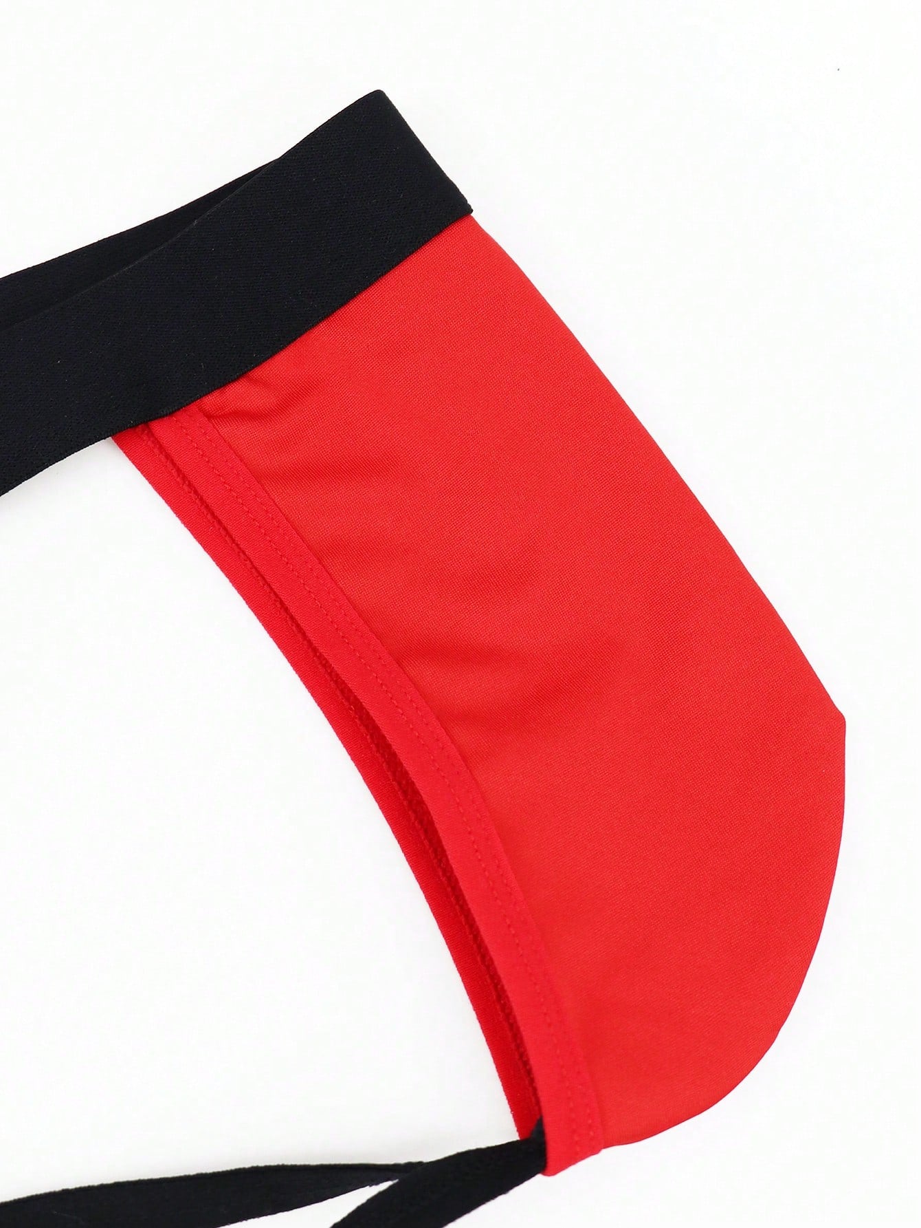 Men’s Red Fabric Short With Contrast Mesh Detail, Clean Structure, For General Wear