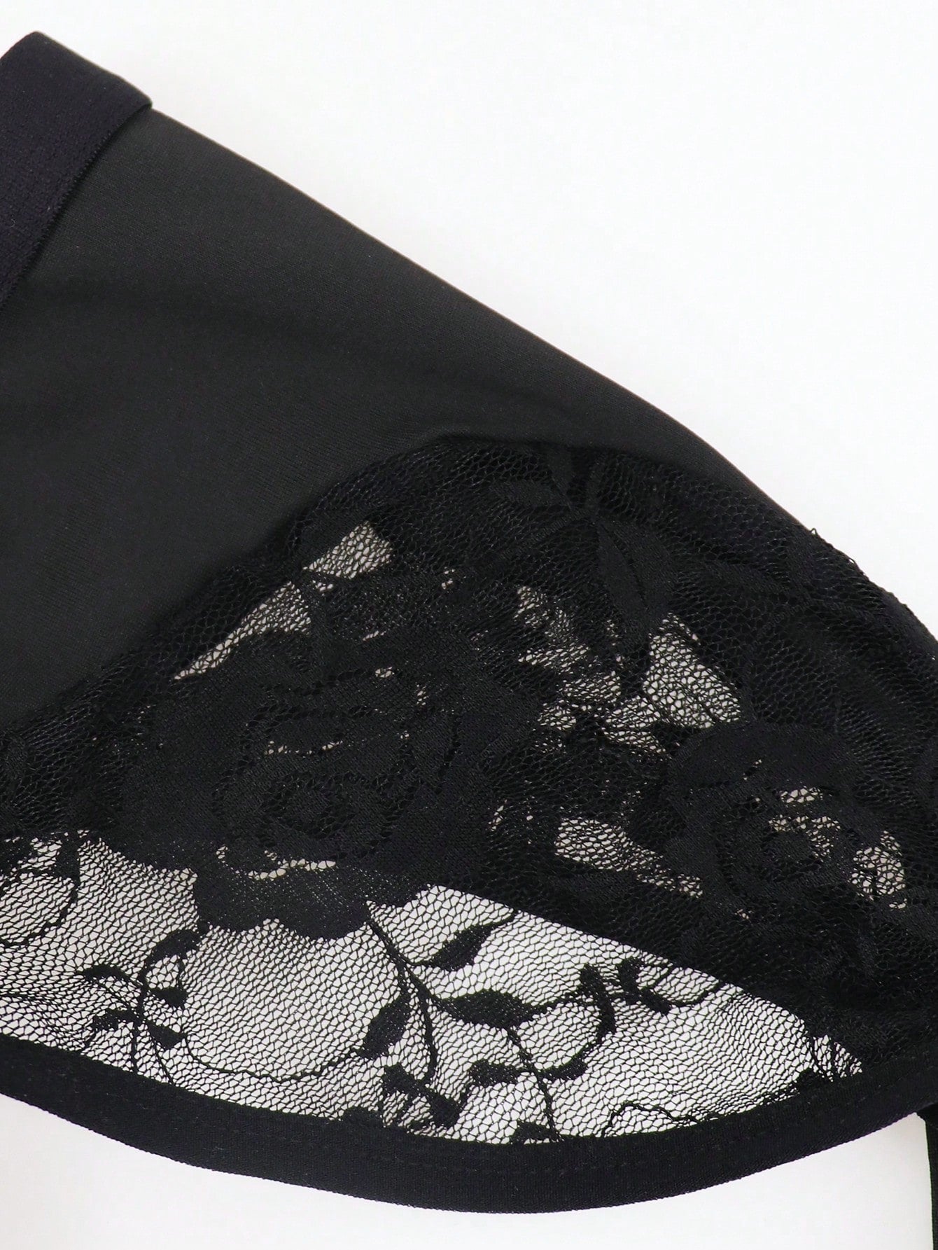 Men’s Black Short with Rose Lace Patchwork, Lightweight Material, Clean Style