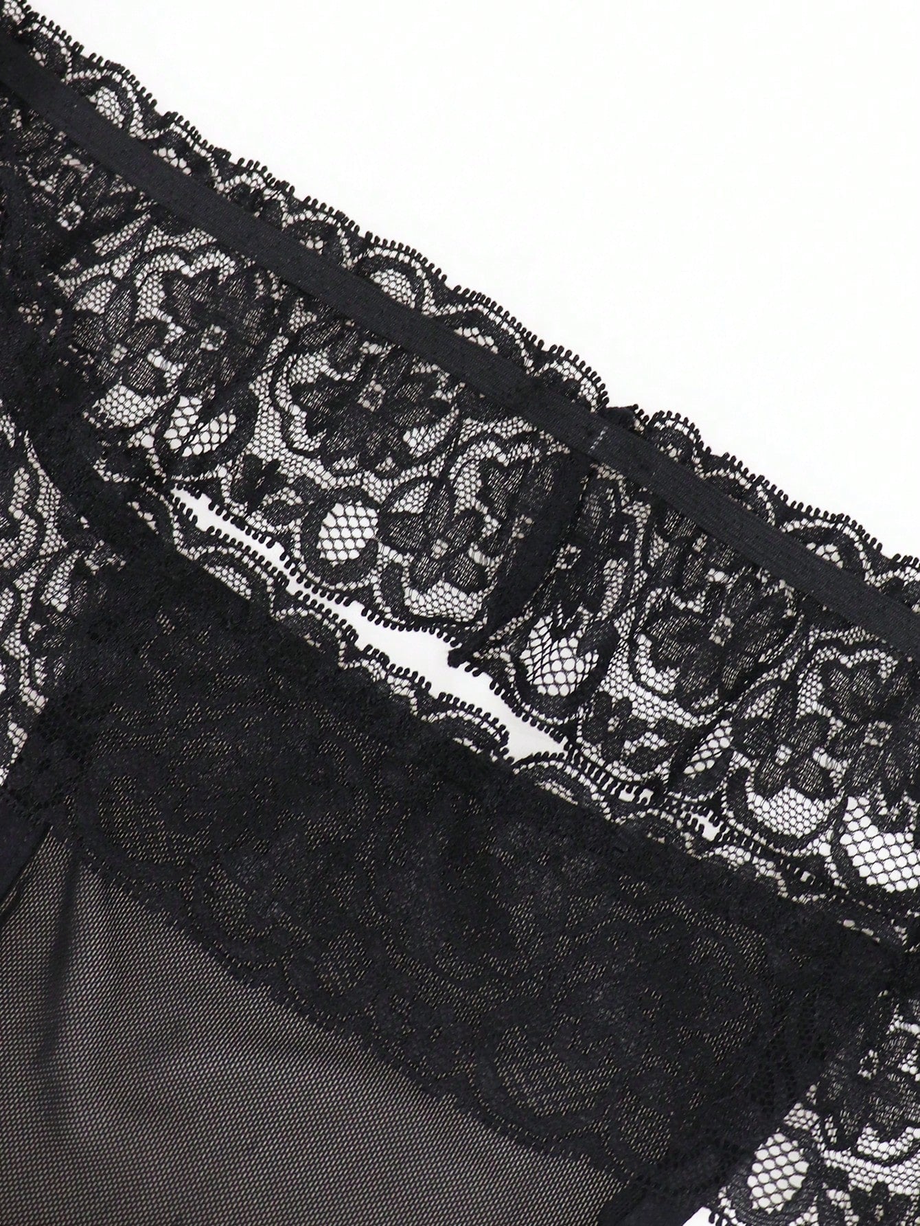 Men’s Black Mesh Short with Lace Waist Detail, Lightweight Fabric, Easy to Wear