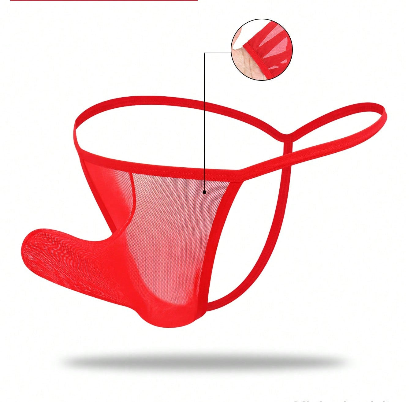 1pc Men’s Red Mesh Short, Breathable Fabric, Basic Structure, Everyday Style